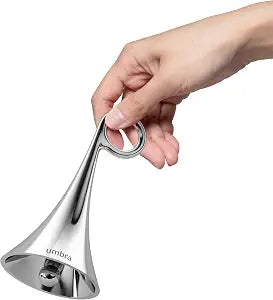 Umbra Isa Decorative Bell, Cast Metal Tabletop Accent, Chrome