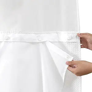 eachope 3 Pack Fabric Snap-in Shower Curtain Liner Replacement,Compatible with No Hook Shower Curtain with Snap in Liner, Removable & Water-Repellent,Machine Washable,70x54,White