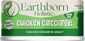 Earthborn Holistic Chicken Catcciatori Grain-Free Moist Cat Food 3 Ounce (Pack of 24)