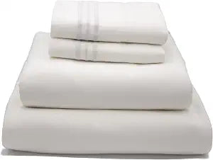 Queen Sheet Set, 4-Piece Soft Microfiber Sheets, White