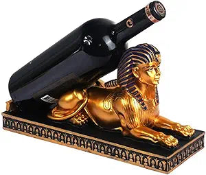 Fantasee Wine Rack Holder Ancient Egyptian Deity Sphinx Wine Bottle Stand Rack Premium Resin Material Novelty Gift for Kitchen Home Room Decoration (Resin - Sphinx)