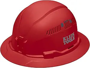 Klein Tools Hard Hat, Vented, Full Brim Style, Padded, Self-Wicking Odor-Resistant Sweatband