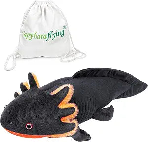 Microwavable Axolotl Weighted Stuffed Animal, 30'' Axolotl Plush Toys, Heatable and Coolable Pad, Microwaveable Plush Pillow Gift for All Ages Stuffed Animals, Black