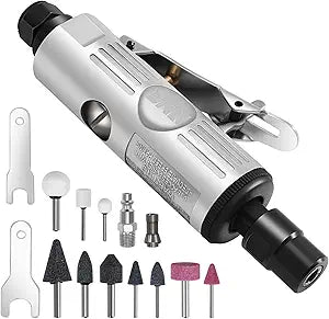 DNA MOTORING MINI AIR DIE GRINDER Straight Pneumatic 25000 RPM Rear Exhaust Polisher with 1/4"(6MM) Collets Mini, TOOLS-00531