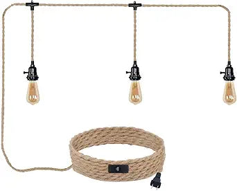3 Light Plug in Pendant Lights Cord Hanging Lamp Kit
