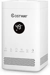 COSTWAY Small Humidifiers for Bedroom, 3.5L Top Fill Cool Mist Humidifier with 3-Level Mist, Sleep Mode, 12H Timer, Quiet Anion Humidifier w/Humidity & Water Shortage Sensor