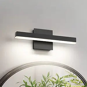 Joossnwell LED Bathroom Vanity Lighting Fixture Modern Bath Light Bar 15.75inch Black Wall Sconce 12W 4000K