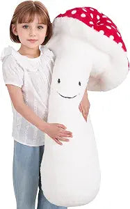 MMguai 40'' Giant Mushroom Plush Pillow, Cute Red Stuffy Mushroom Pillow Stuffed Animal, Jumbo Soft Toy Fluffy Cuddle Pillow Large Plushie Gift for Kids Boy Girl Birthday, Room Decor