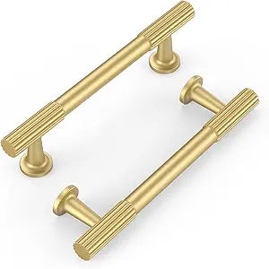 FILTA 10 Pack Gold Cabinet Pulls 3.75 Inch(96mm) Stylish Kitchen Cabinet Handles Zinc Alloy Modern Cabinet Hardware Pulls for Drawer Dresser
