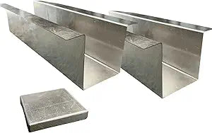 F&L Heavy-Duty Raw Galvanized Metal Line Cover Set for AC & Heat PumpΓUnpainted (5"x5"x48" to 96"), Weather-Resistant Design, Shipped Conveniently in Two Pieces.