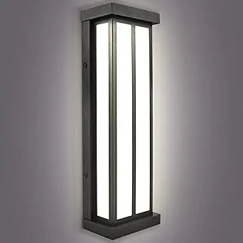 LUXRITE LED Outdoor Wall Sconce, 16in Outdoor Wall Light, Black Aluminum, 3CCT 3000K 4000K 5000K, 15W, ETL Listed, IP65 Waterproof, Modern Exterior Lights for House, Porch, Patio, Front Door, Garage