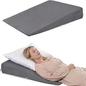 31" Extra-Long Wedge Pillow, Full Torso Support with Gentle Incline, Upper Body Elevation for Sleeping, Acid Reflux, Snoring Relief, Back Pain Relief, After Surgery, Gray