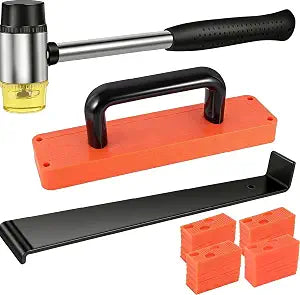 43-Piece Laminate Flooring Tools, LVP installation kit, Vinyl Flooring Tools, Tapping Block with Handle, Spacers, Double-Faced Mallet and Pull Bar