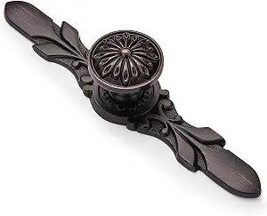 10Set Cabinet Knobs & Back plate,ORB Flower Drawer Hardware for Kitchen