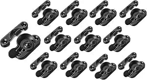 QCAA Steel Window Sash Lock, CTC 2", Matte Black, 12 Pack, Made in Taiwan