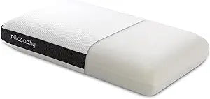 pillosophy SleepTheory Pillow  Classic Rectangular Shape  Memory Foam Core  Washable Dual-Sided Cover  Medium Firmness  5.5" Loft  Extra Supportive  for Back & Side Sleepers (Standard Size)