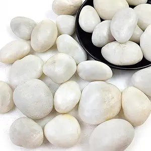 40LB White River Rocks - 2-3 inch High Polished Decorative Pebbles, Stones for Landscaping, Natural River Rocks for Outdoor Dcor, Plants,Vase Filler,Fish Tank