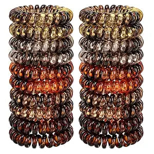 JessLab Spiral Hair Ties, 20 Pcs Plastic Coil Bracelet for Women, No Damage