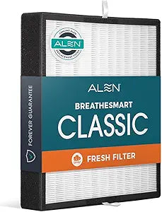 Alen Classic-Silver Carbon Replacement Air Filter for BreatheSmart Classic Γ True HEPA Filter to Remove Mold, Dust, Pollen and Light Odor Γ Air Cleaner for Pet Odor, Fur and Dander Γ 1 Filter