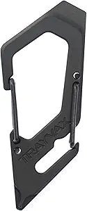 Trayvax Talon Carabiner Clip Multi-Tool, 420 Stainless Steel Quick Release Keychain Multitool with Bottle Opener and Screwdrivers, Black