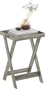 Furinno Classic Tray Table with Removable Tray, French Oak