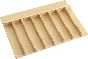 WelFurGeer Solid Birch Wood Silverware Drawer Organizer, Wooden Cutlery Drawer Organizer, Utensil Tray for Kitchen Drawers, Kitchen Utensil Organizer for Silverware, Flatware, Spoons, Forks, Knives