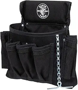 Klein Tools 5719 Tool Pouch, Powerline Series Utility Pouch Fits Tool Belts up to 2.5-Inch, Strong Rivet Reinforced Stitching, 18-Pocket