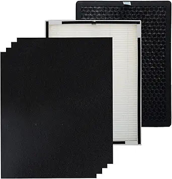 PUREBURG Replacement Filter Set Compatible with Purafide Air XP360 Air Purifier, H13 HEPA 4-Stage Filtration Activated Carbon Pre-Filters Air Clean Dust VOCs Odor