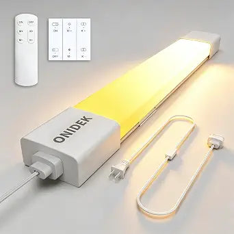 LED Tube Light Fixture with Plug Under Cabinet Lighting Dimming and Color With Remote wireless wall switch 16 inch 15W 1500LM 3000-6500K adjustable LED Tube Light Fixture for Cabinet Closet Office