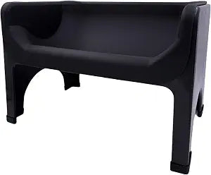 Fluff Trough Elevated Dog and CAT Feeder, Black, X-Large