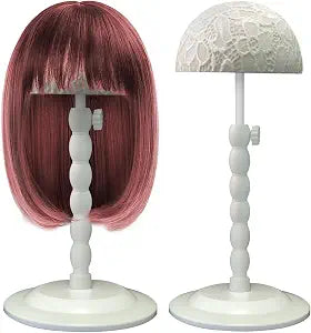 Wig Stand,1pc Adjustable 12"-19" White Non-Slip Wig Head Holder With Lace