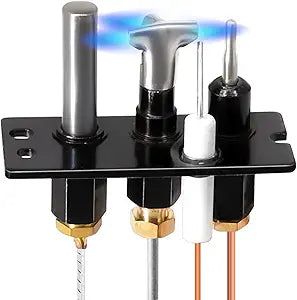 Hiorucet 4021-736 Natural Gas (NG) Pilot Assembly Kits for Heatilator, Heat N Glo, Quadrafire Fireplaces Parts, Heat N Glo 485-510A Pilot Assembly with Thermocouple, Thermopile and Pilot Tubing.
