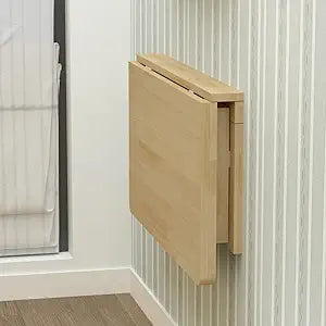 MM MELISEN Wood Folding Desk - Natural 29.5x19.6 Inch Wall Mount Fold-Down Table for Small Spaces. Perfect as a Kitchen prep spot, Craft Station, or Bedroom Desk. Easy Install, Sturdy, Folds Away