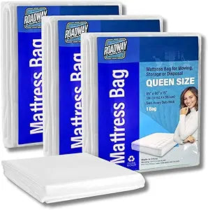 Heavy-Duty Mattress Bags for Moving or Storage Twin Size - 5 Mil Thick Plastic Cover - Reusable Storage Solution - Premium Bed Protector (3, Queen)