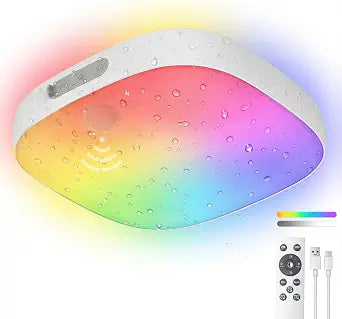 Shower Light IP65 Waterproof, Motion Sensor Ceiling Light Rechargeable