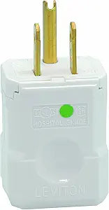 Leviton 15 Amp, 125 Volt, Straight Blade, Plug, Hospital Grade, Grounding, Python, 8256-V, White