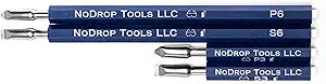 Screw Holding Screwdriver Set for Electricians  NoDrop Tools 4pc Screw Starter Set (Phillips & Slotted)  One-Handed Screw Starter for Panels, Breakers & Tight Spaces (#41/4 Screws)