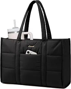 LOVEVOOK Laptop Bag for Women, 15.6 Inch Puffer Work Tote Bag, Lightweight