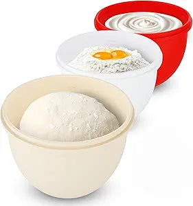 Silicone Bowl Liners for KitchenAid 6 Qt Bowl-Lift Mixer, Silicone Bowl Insert for KitchenAid 6 Quart Mixer, Included 3 Liners with 3 Lids (For 6 Qt Bowl-lift)