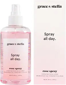 Grace & Stella Award Winning Rose Water Facial Mist (240ml) - Vegan Face Toner - Rose Hydrosol - Hydrating Facial Mist for Face