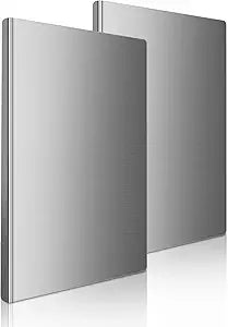 Stainless Steel Cutting Board Set, 2 Pack Kitchen Metal Chopping Board Set with Counter Lip Dishwasher Safe for Meat, Fish, Vegetables, Fruits, Bread & Pastry (40 x 30cm/ 16 x 12 in)