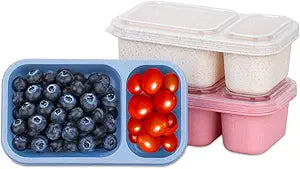 DOSEWART 2-Compartment Reusable Snack Containers with Lids