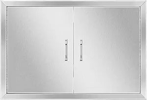Anfrere 28" W x 19" H Outdoor Kitchen Door, Premium 304 Stainless Steel Double BBQ Panel Access Door for Outside Kitchen Commercial Grilling Station, Oven, Storage Cabinet