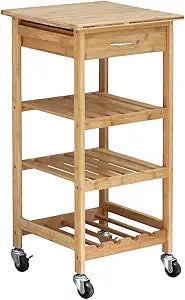 Oceanstar Design Group Bamboo Kitchen Trolley, Natural