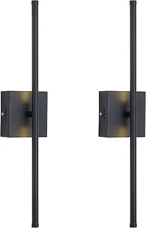 KARTOOSH 20.4 Inch Hardwired Wall Sconces Set of Two, 3000K Warm White Dimmable Modern Wall Sconces, 350 Rotate LED Light Fixtures Wall Lamp for Bathroom Living Room Bedroom Bedside, Black