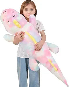 Tianmihou 40inch Gaint Dinosaur Plush Stuffed Animals, Soft Rainbow Dinosaurs Stuffed Large Body Pillow Toy, Cute Plushies Gift for Kids Boys Girls Birthday