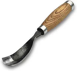 Sharky Hand-Forged Long Bent Curved Gouge  Wood Chisel For Spoon Carving Tools, Bowl Wood Carving Tools, Bowl Gouge And Sculpting (0.8 inches (20 mm))