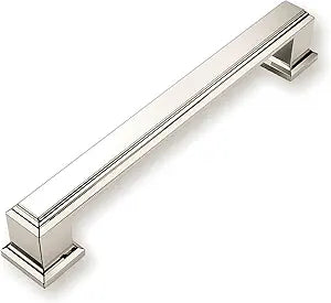khtumeware 10 Pack 5 Inch Polished Nickel Cabinet Pulls Soild Square Drawer Pulls Kitchen Cabinet Hardware Zinc Knobs for Dresser Drawers.