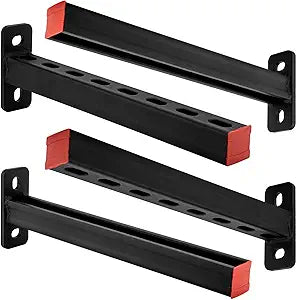 16" Length Steel Shelf Bracket,Display Supporting Shelves,DIY Projects,Metal Strut Channel,Steel Slotted Brackets,Pipe Support,Black(4PACK)