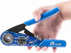 JRready NEW-AS1 8 Indent Crimping Tool design according M22520 1 01 for Heavy Duty Circular Rectangular Electrical Connector 38999 26482 etc. Wire 12-26 awg 12 16 20 Solid Barrel Contact